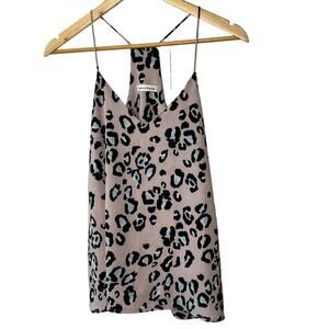 Newbury Kustom Purple & Blue Leopard Print Loose Racerback Tank Top  Small